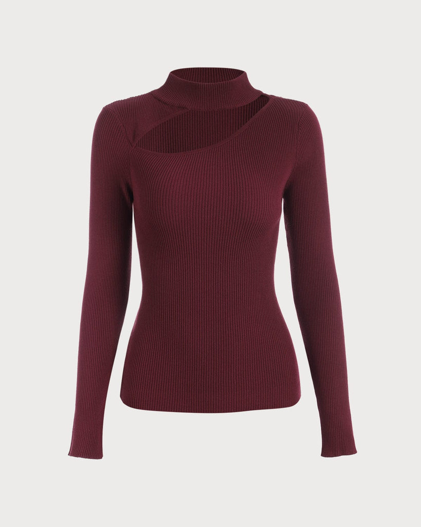 The Slim-Fitting Cutout Knit Top - RIHOAS