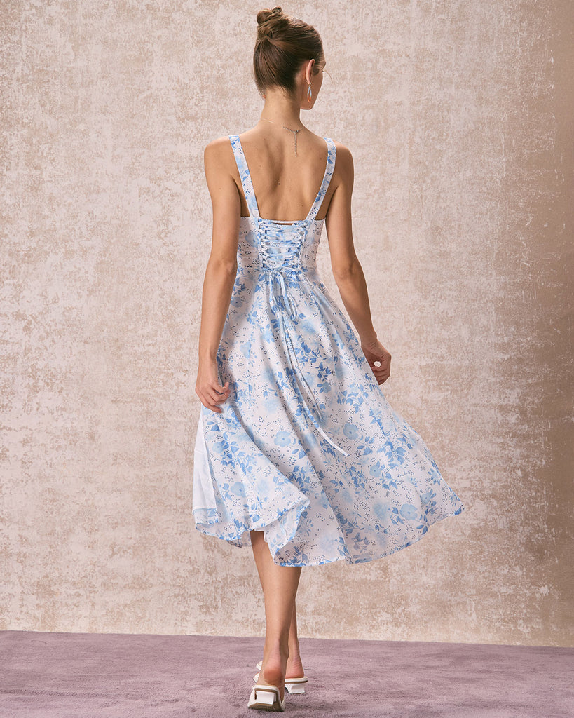 The Tie Ruched Floral Dress Dresses - RIHOAS