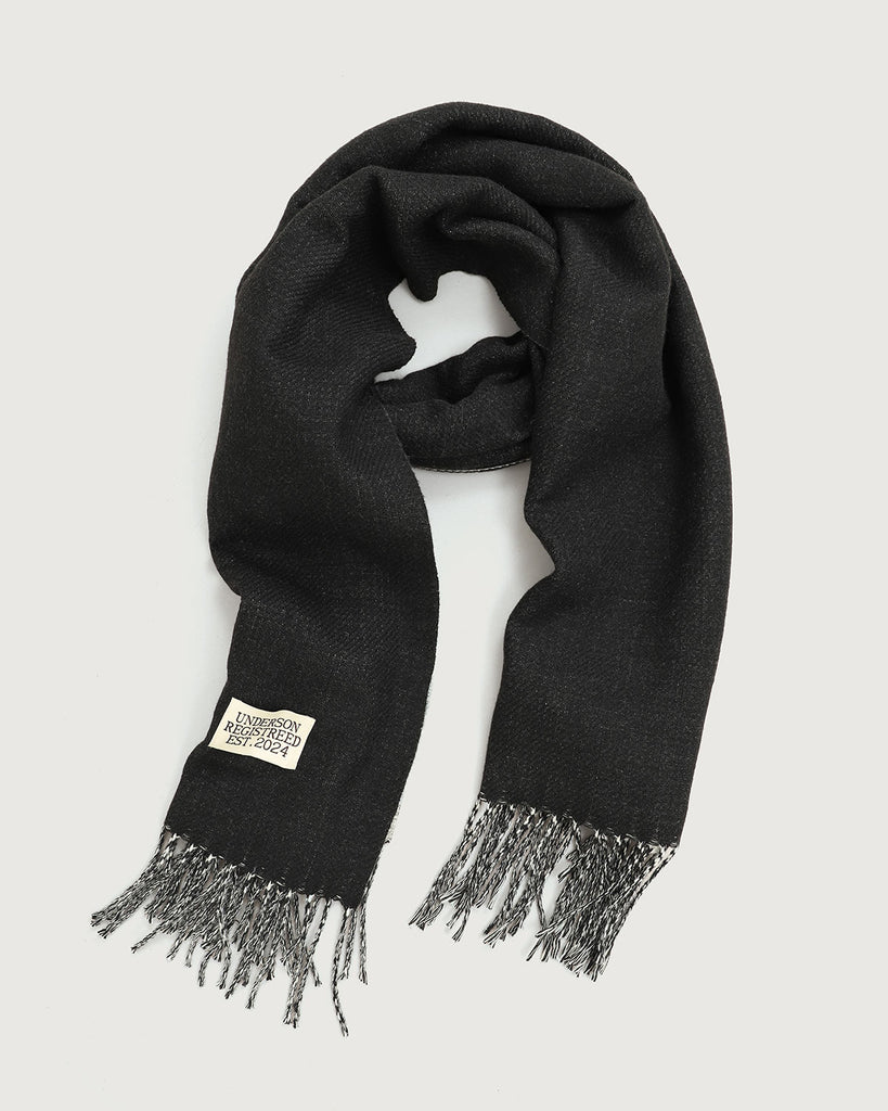 Black Classic Tassel Scarf