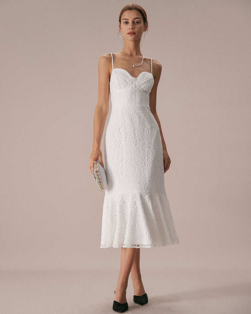 The Lace Slip Mermaid Dress Dresses - RIHOAS