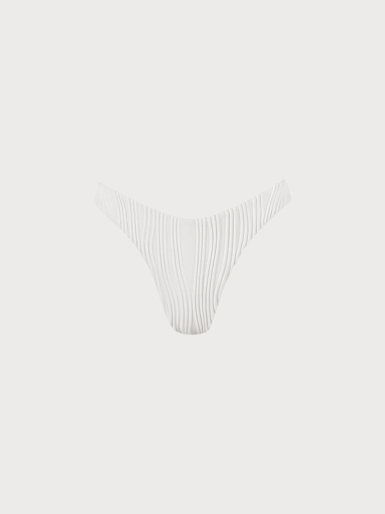 The Water Ripple Bikini Bottom White Bikinis - RIHOAS