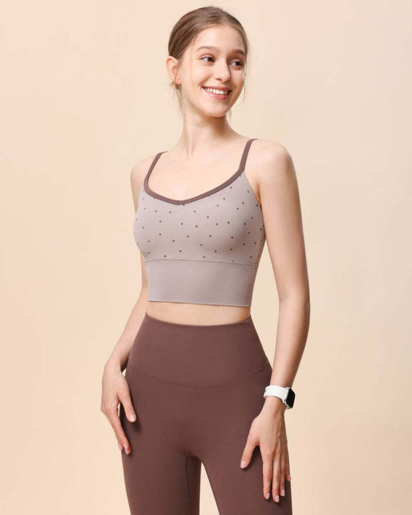 Coffee V Neck Yoga Camis