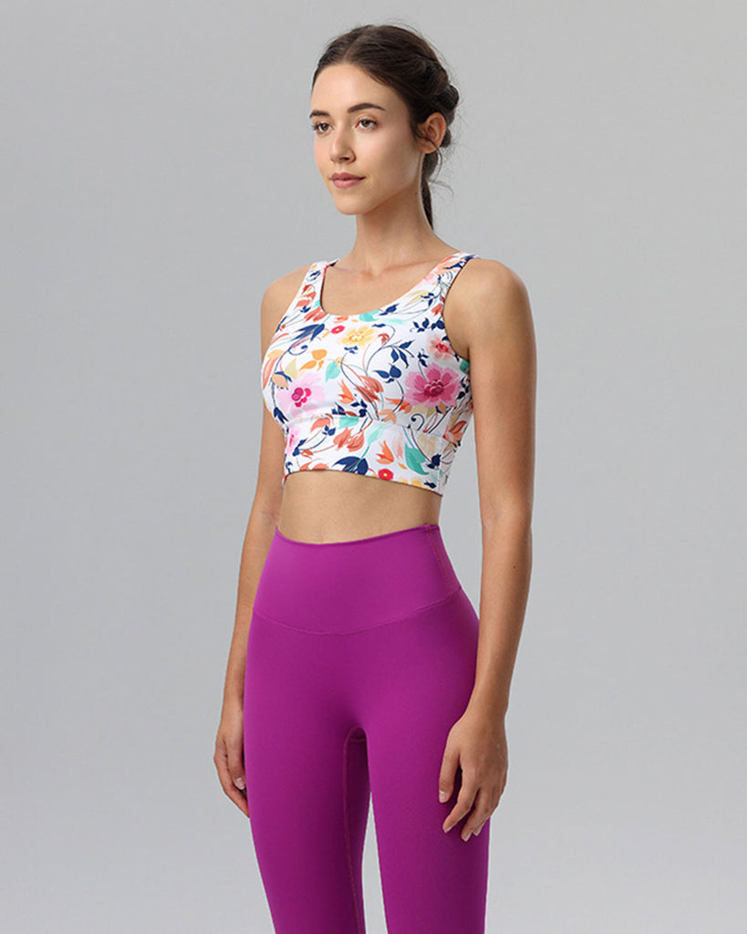 Floral V-shape Tank Top