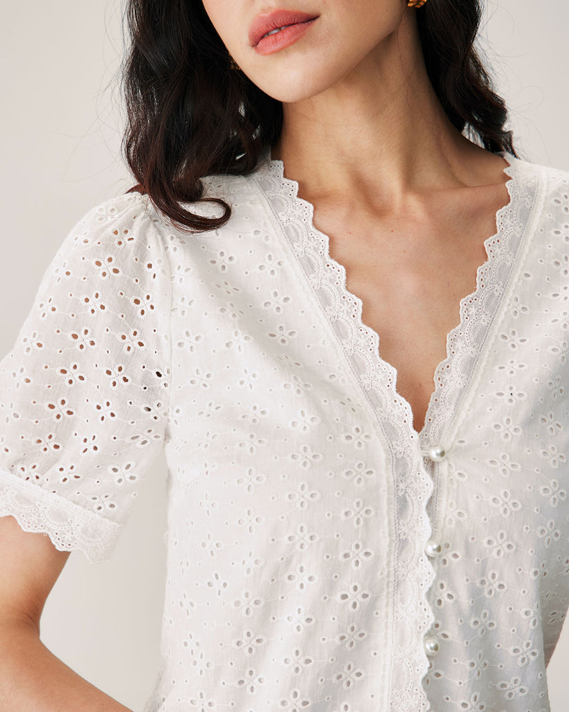 Women Woven Cotton Blouses Tops - RIHOAS