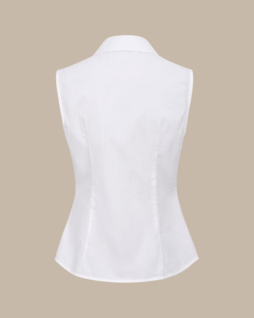 White Collared Single Breasted Vest