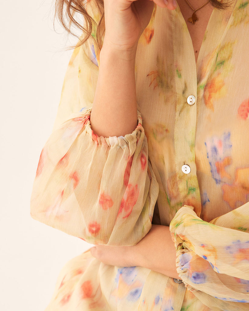 Floral Drop Shoulder Blouse