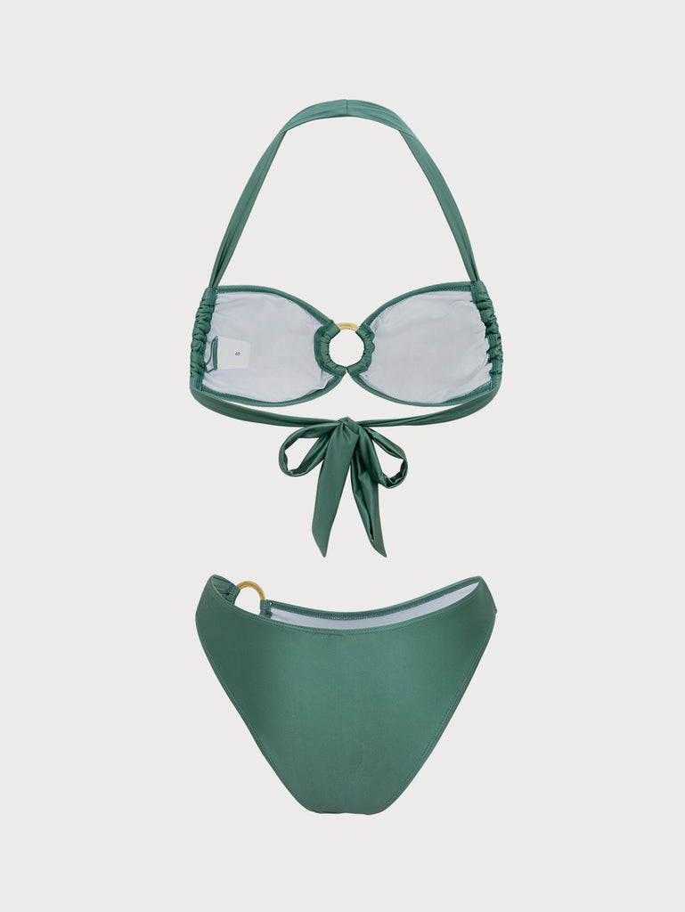 Green O-Ring Halter Bikini Set