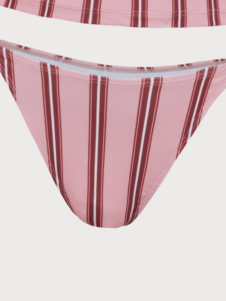 Pink Striped Tankini Swimsuit