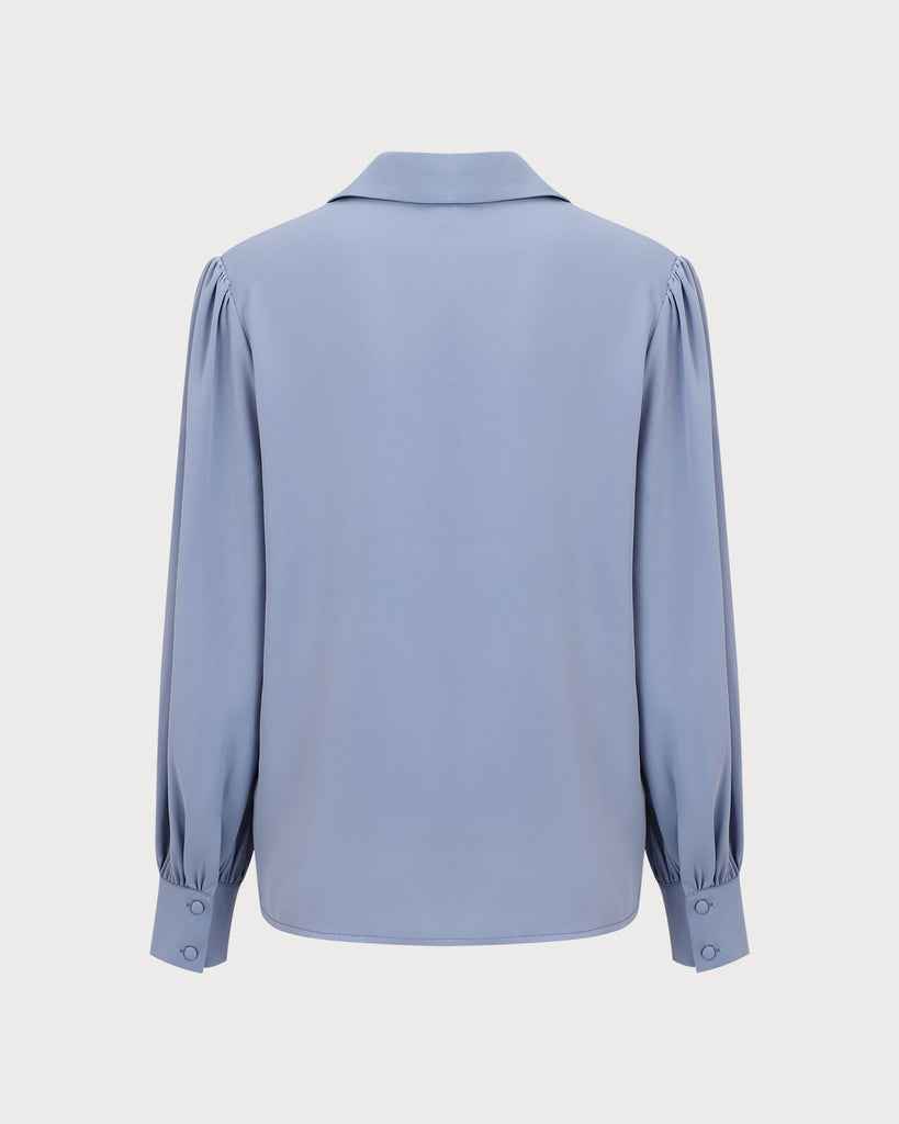 Women's Blue Lace Trim Shirt