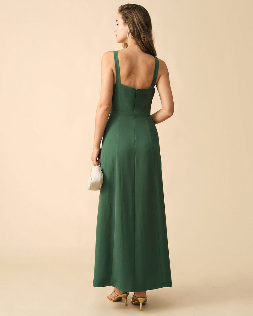 The Solid Color Side Slit Maxi Dress - RIHOAS