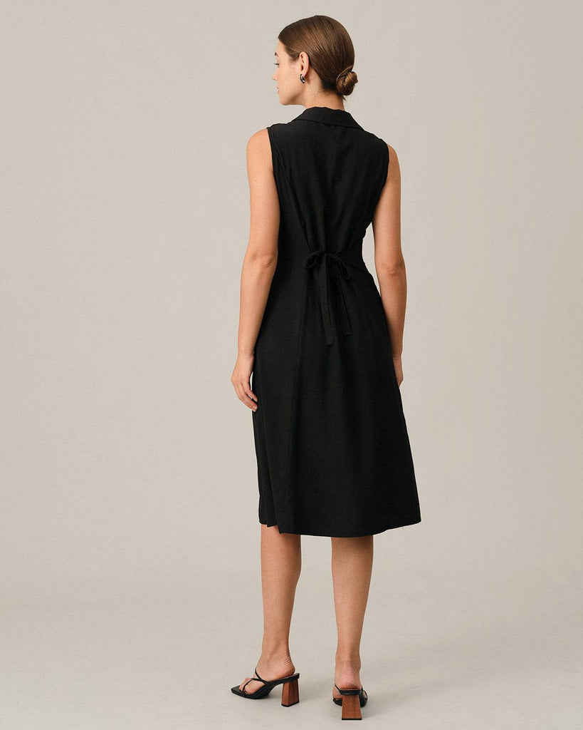 The Lapel Single-breasted Midi Dress - RIHOAS